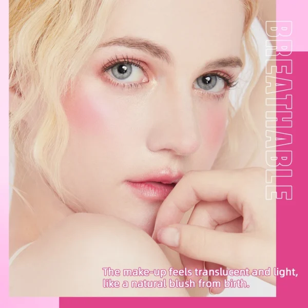 ⁦QIBEST Air cushion powder blusher Palette Long-lasting Natural Cheek Contour Tint Peach Pink Face Blusher Cosmetics Cheek Blush⁩ - الصورة ⁦3⁩