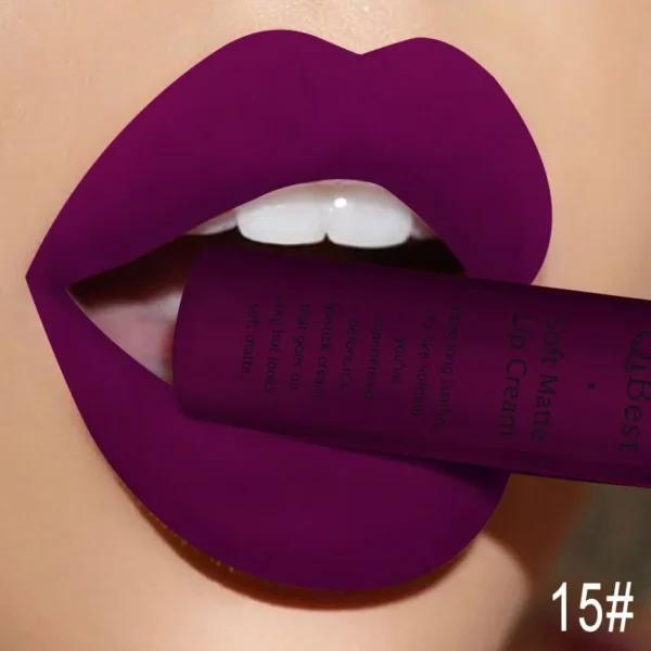 QIBEST Matte Liquid Lipstick Waterproof Long Lasting Velvet Mate Nude Red Lip Gloss Lint Tube Makeup Cosmetic Lipsticks Lipgloss - 이미지 2