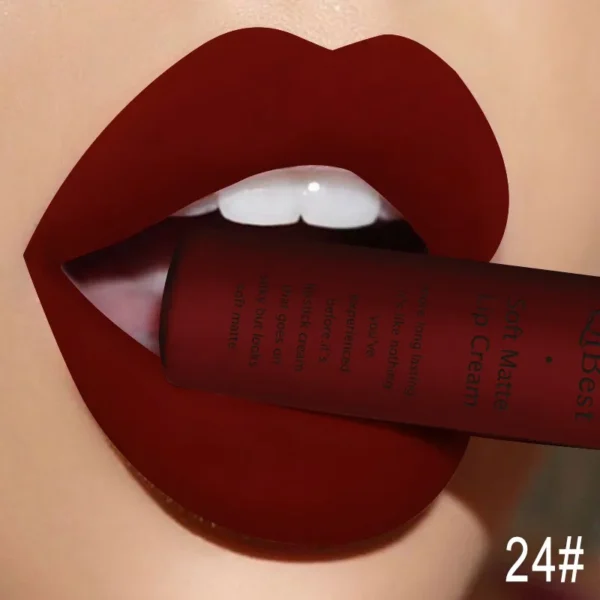 QIBEST Waterproof Lip Gloss Nude Matte Liquid Lipstick Long Lasting Lipgloss Lip Glace Black Lipstick Lip Tint Makeup For Women - Image 5