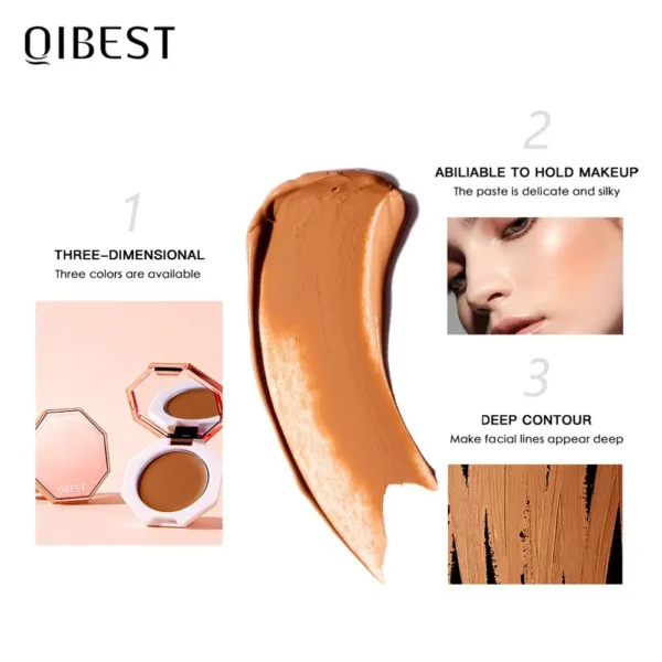 ⁦QIBEST Face Makeup Bronzer Palette Cream Silky Contouring Makeup Cosmetic Highlighter Bronzer Palette Makeup Face Illuminator⁩ - الصورة ⁦5⁩