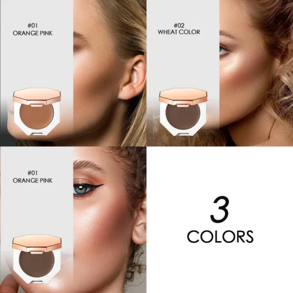 ⁦QIBEST Face Makeup Bronzer Palette Cream Silky Contouring Makeup Cosmetic Highlighter Bronzer Palette Makeup Face Illuminator⁩ - الصورة ⁦2⁩