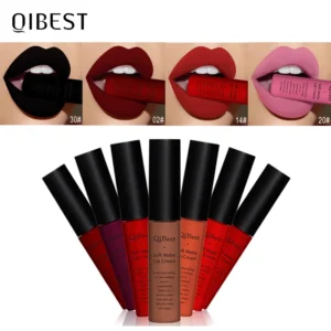 Nude Matte Lip Gloss Long-lasting Velvet Lipstick Waterproof Non-stick Cup Sexy Red Dark Lip Tint Purple Black Lip Glaze Makeup