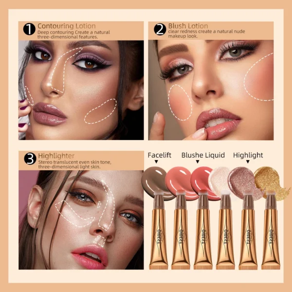 1PCS Liquid Blush Velvet Matte Blusher Face Pigment Lasting Beauty Natural Cream Cheek Tint Orange Peach Blush Makeup Maquiagem - 이미지 2