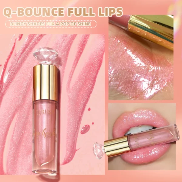 QIBEST Glitter Lip Glaze Shimmer Diamond Lip Gloss Long Lasting Liquid Lipstick Makeup Lip Oil Tint Moisturizing Lips Makeup - Image 2