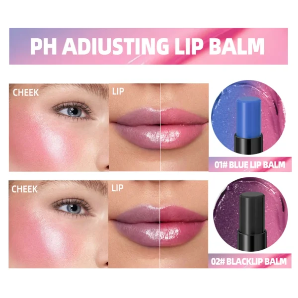 QIBEST 2 Pcs Color Changing Lipstick Moisturizing Long Lasting PH Change Color Lip Balm Nourish Lip Stain Face Blush Makeup Sets - 이미지 2