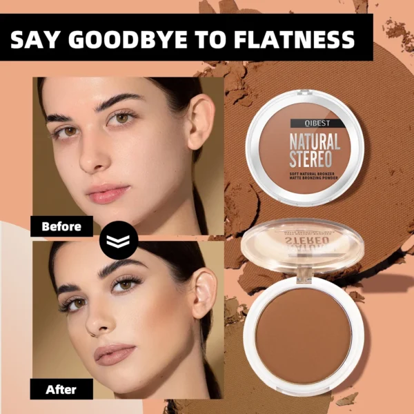 3D Bronzers Matte Wheat Contour Powder Palette Facial Makeup Natural Highlights Contouring Modification Waterproof Long-Lasting - 이미지 2