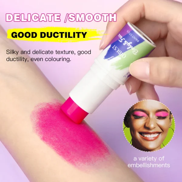 QIBEST Face Body Painting Make Up Face Color Eye Shadow Easy To Clean Cosmetic Body Paint Stick Festival Pigment For Halloween – Image 3