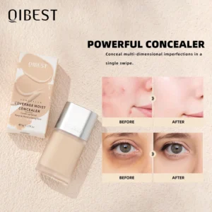 QIBEST Concealer Liquid Make Up Color Corrector Foundation Cream Professional Face Cover Waterproof Contouring Cosmetic Base