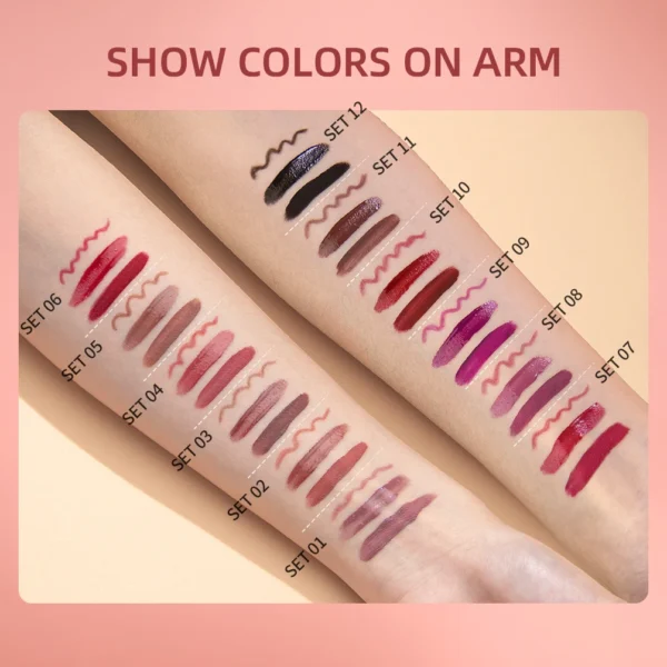 3pcs/set Lip Liner Pencil Nude Lip Gloss Combination Makeup Liquid Lipstick Waterproof Sexy Red Lip Contour Tint Kit Cosmetics - Image 5