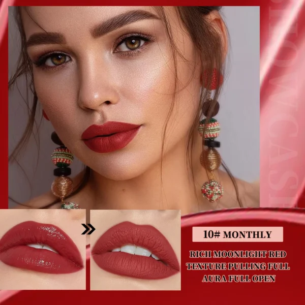 QIBEST Matte Liquid Lipstick Waterproof Silky Lip Gloss Non-Stick Cup Lipgloss Purple Red Nude Lip Tint Durable Makeup For Women - 이미지 2