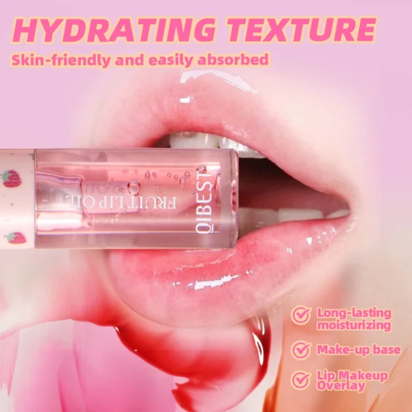 QIBEST Fruit Lip Balm Oil Plumping Lip Gloss Moisturizing Makeup Primer Sexy Plump Lip Glow Oil Lip Plumper Care Lips Cosmetics - Image 2