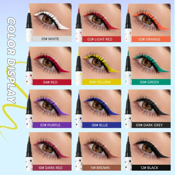 QIBEST High Pigment Eyeliner Pencil Waterproof Smudgeproof Makeup Eye Liner Liquid Black Eyeliner Quick Drying Eyes Cosmetics - 이미지 2