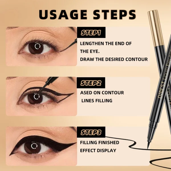 Long Lasting Black Liquid Eyeliner Waterproof Eye Liner Pencil Quick Drying Not Bloom Natural Eyeliner Liquid Pen Cosmetic Tools - 이미지 6