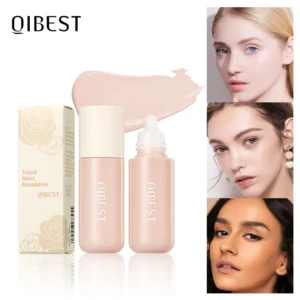 QIBEST Liquid Foundation Long-Lasting Waterproof Face Base Cream High Coverage Contour Concealer Moisturizing Makeup For Face