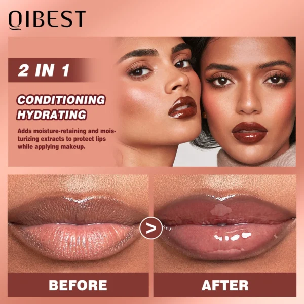 QIBEST Crystal Lip Balm Moisturizing Lip Gloss Oil Jelly Lipgloss Long Lasting Liquid Lipstick Hydrating Tinted Lip Serum Makeup - Image 4
