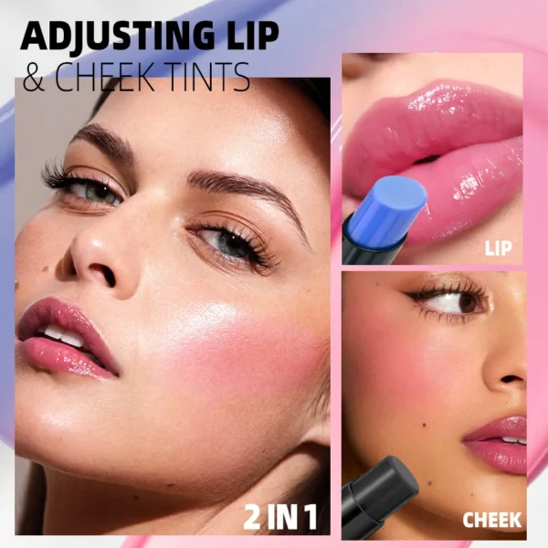 QIBEST 2 Pcs Color Changing Lipstick Moisturizing Long Lasting PH Change Color Lip Balm Nourish Lip Stain Face Blush Makeup Sets - 이미지 3