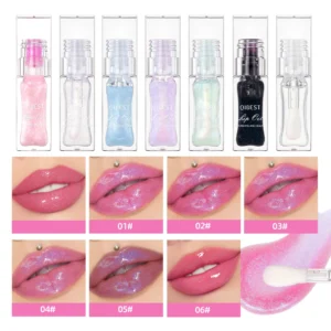 QIBEST Warm Change Lip Oil Easy Color Shiny Pearl Long-lasting Moisturizing Temperature Color Changing Lip Gloss Balm Makeup