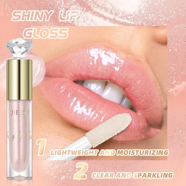 QIBEST Glitter Lip Glaze Shimmer Diamond Lip Gloss Long Lasting Liquid Lipstick Makeup Lip Oil Tint Moisturizing Lips Makeup - Image 3