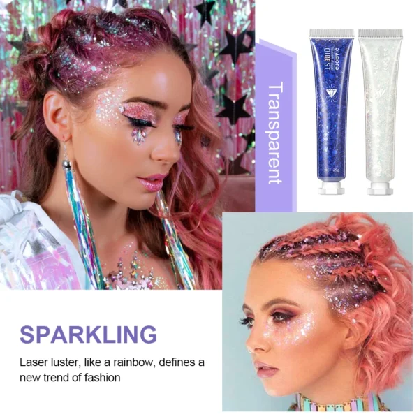QIBEST Eye Glitter Nail Hair Face Body Glitter Gel Art Flash Heart Loose Sequin Cream Festival Glitter Decoration Party Festival - 이미지 3