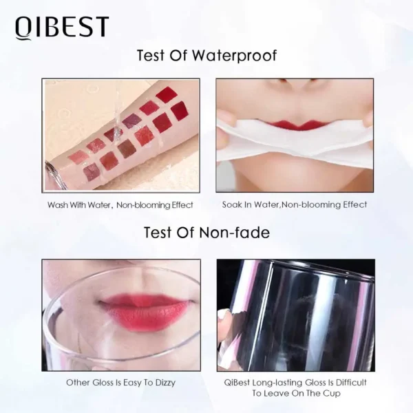QIBEST 12pcs Matte Liquid Lipstick Set Waterproof Long Lasting Velvet Nude Red Lip Gloss Tint Makeup Cosmetic Lipsticks Lipgloss - 이미지 6