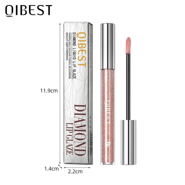 QIBEST Diamond Liquid Lipstick Lip Tint 6 Colors Moisturizing Long-Lasting Makeup Gray Sparkling Waterproof Lip Gloss Cosmetics - 이미지 6
