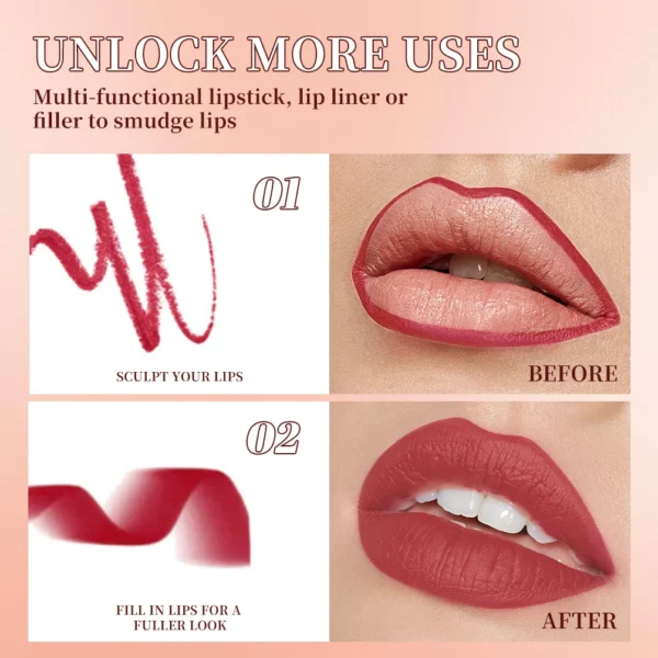 Tapered Gradient Lip Liner Matte Nude Brown Velvet Lipstick Waterproof Non Sticky Contouring Tint Lipliner Crayon Lip Makeup - 이미지 4