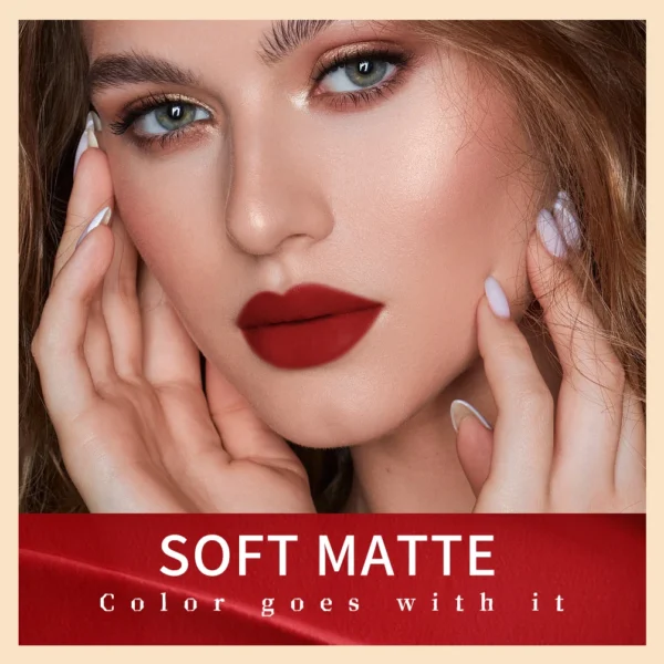 QIBEST Double Ended Matte Liquid Lipstick 2 In 1 Lip Gloss Moisturizing Long Lasting Purple Tint Lip Stain Makeup For Women - Image 3