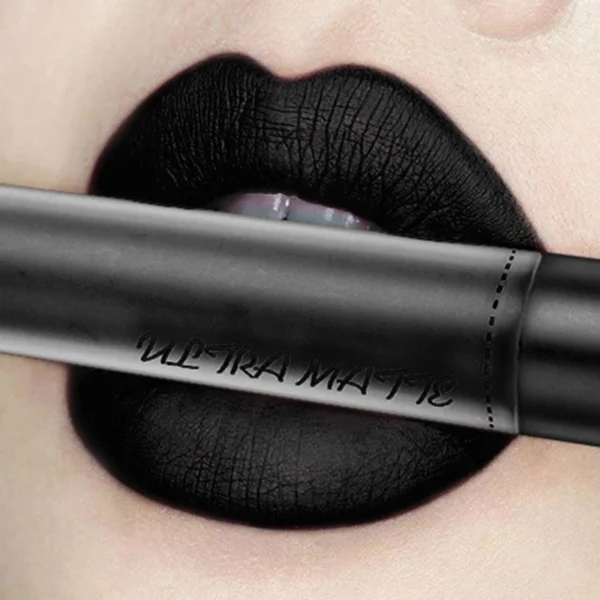 QIBEST Waterproof Liquid Lipstick Batom Red Velvet Lip Tint Brown Nude Matte Colourful Lipstick Makeup Black Lip Gloss Maquiagem