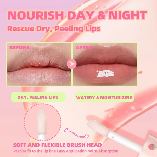 QIBEST Fruit Lip Balm Oil Plumping Lip Gloss Moisturizing Makeup Primer Sexy Plump Lip Glow Oil Lip Plumper Care Lips Cosmetics - Image 3