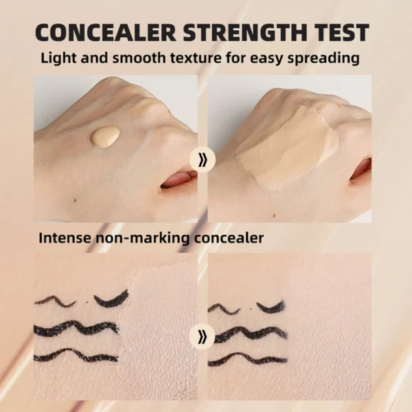 QIBEST Concealer Liquid Make Up Color Corrector Foundation Cream Professional Face Cover Waterproof Contouring Cosmetic Base - 이미지 4