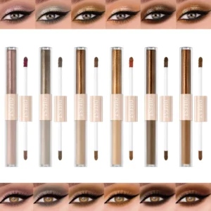 Double End Liquid Eye shadow 2 In 1 Stick Pencil Glitter Matte Eyeshadow Makeup Waterproof Bicolor Shimmer Cosmetics For Women
