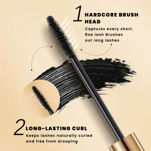 QIBEST 4PCS Eyes Makeup Sets Liquid Eyeliner Pen 4D Black Mascara Eyelash Serum Lengthening Thick Enhancer Eyes Cosmetics Kits - 이미지 4