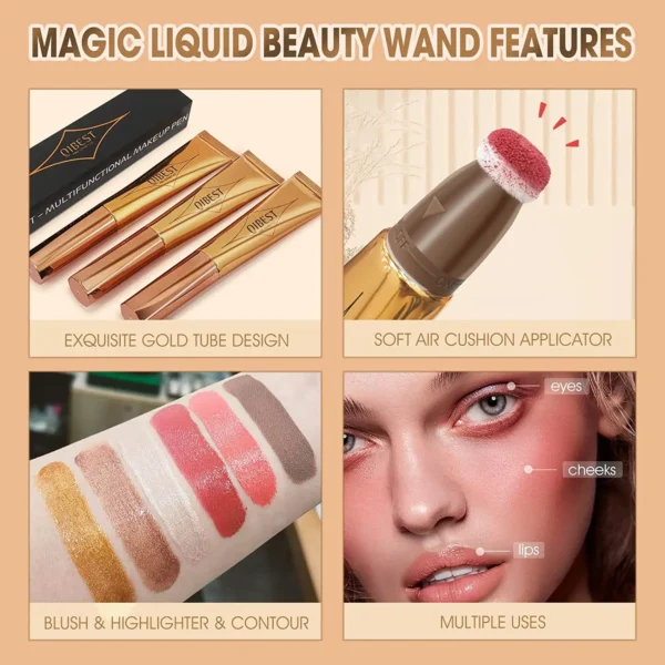 QIBEST Pink Peach Liquid Blush Velvet Matte Blusher Face Pigment Stick Lasting Natural Cream Cheek Tint Blush Makeup Maquillajea - 이미지 3