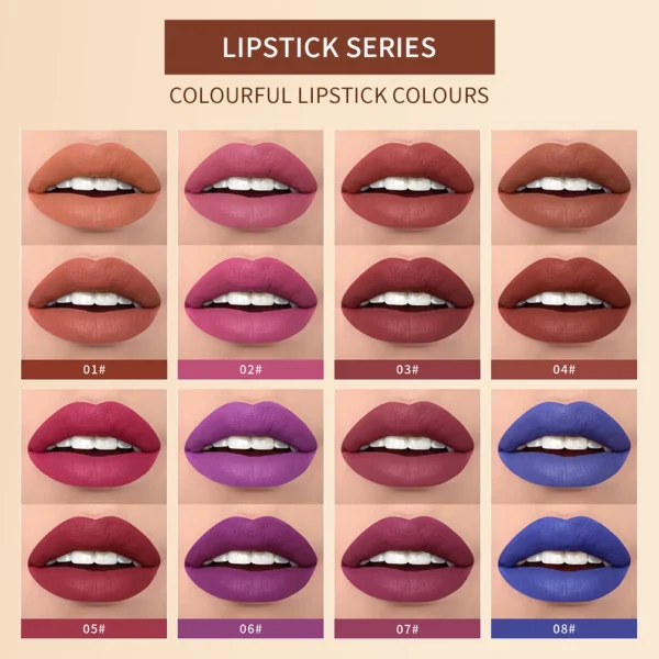 QIBEST Double Ended Matte Liquid Lipstick 2 In 1 Lip Gloss Moisturizing Long Lasting Purple Tint Lip Stain Makeup For Women - Image 5
