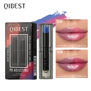 QIBEST 2 Pcs Color Changing Lipstick Moisturizing Long Lasting PH Change Color Lip Balm Nourish Lip Stain Face Blush Makeup Sets