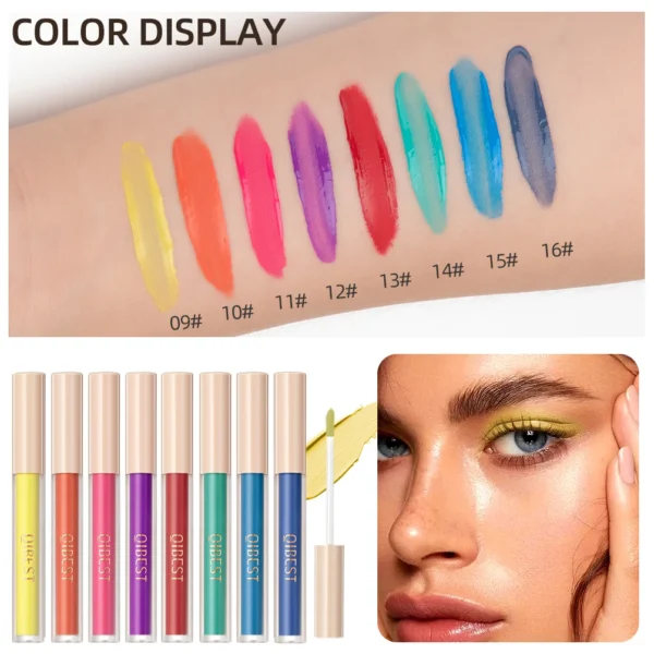 QIBEST Liquid Eyeshadow 8 Color Matte Eyeshadow Gradient Velvet Eye Shadow Pigments Long Lasting Professional Makeup Maquillaje - 이미지 4