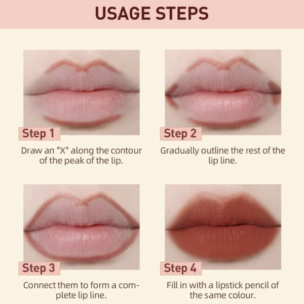 QIBEST Matte Lipliner Pencil Lipstick Sets Nude Pink Red Contour Tint Lipstick Waterproof Lasting Lip Liner Pen Lips Makeup Kits - Image 6