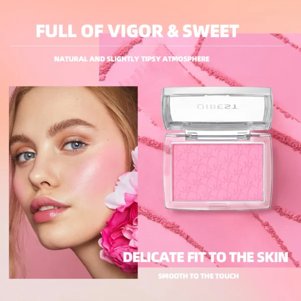 QIBEST 4 Colors Natural Matte Blush Powder Nourishing Long-Lasting Face Blusher Peach Cream Cheek Tint Rouge Makeup Cosmetics - 이미지 3