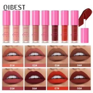 1PC Velvet Matte Lipstick Lip Gloss Light Red Liquid Lip Tint Cream Pigment Long Lasting Silky Texture Lip Cosmetics For Women