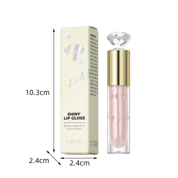 QIBEST Glitter Lip Glaze Shimmer Diamond Lip Gloss Long Lasting Liquid Lipstick Makeup Lip Oil Tint Moisturizing Lips Makeup - Image 6