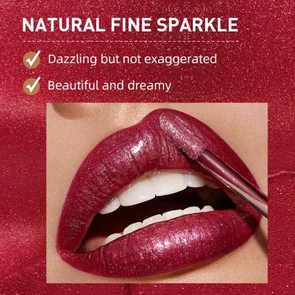 QIBEST 10 Colors Matte Shiny Glitter Liquid Lipstick Shiny Lip Gloss Diamond Waterproof Long Lasting Lipgloss Women Lips Makeup - 이미지 3