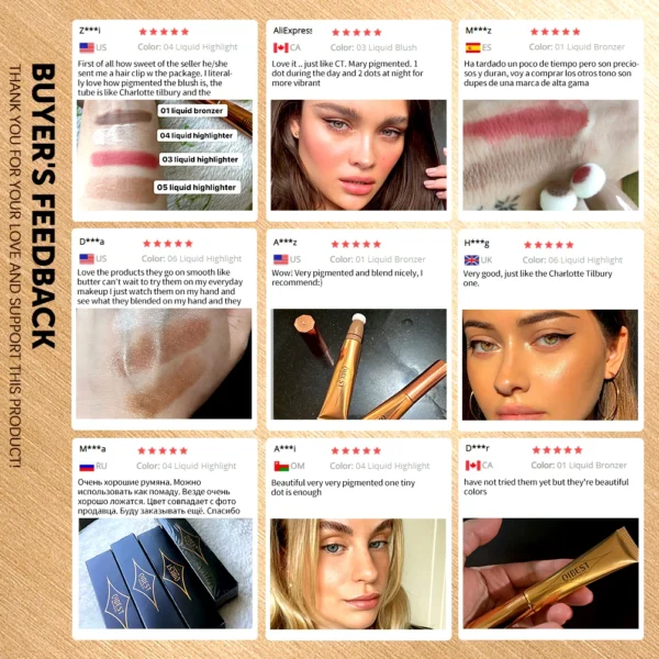 QIBEST Pink Peach Liquid Blush Velvet Matte Blusher Face Pigment Stick Lasting Natural Cream Cheek Tint Blush Makeup Maquillajea - 이미지 6