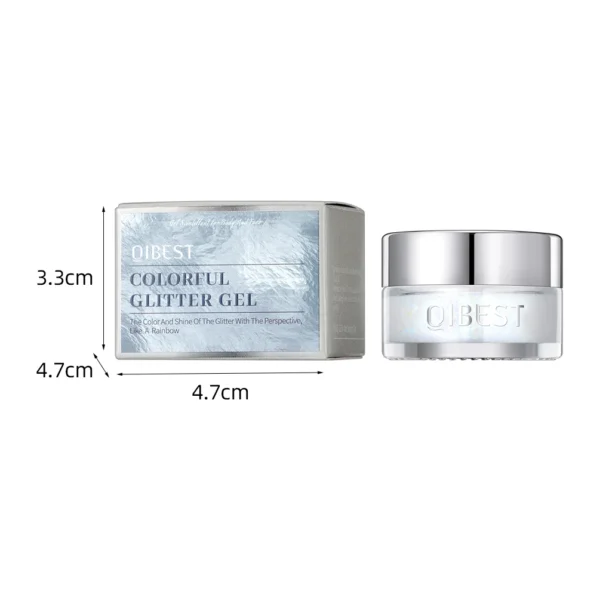 QIBEST Eyeshadow Glitter Gel Cream Face Hair Body Nail Glitter Gel Heart Star Moon Loose Sequins Festival Makeup Decorations - 이미지 6