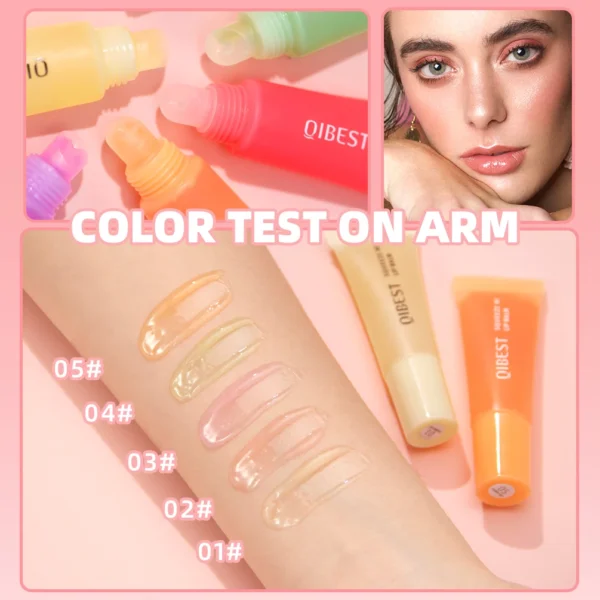⁦Crystal Jelly Lip Gloss Tube Lip Moisturizing Oil Shiny Lip Oil Moisturizing Women's Lip Gloss Makeup Lip Tint Balm Cosmetics⁩ - الصورة ⁦5⁩