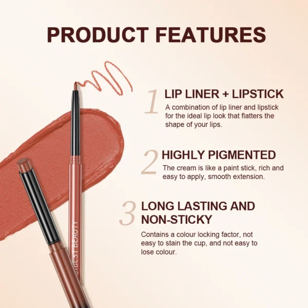 QIBEST Matte Lipliner Pencil Lipstick Sets Nude Pink Red Contour Tint Lipstick Waterproof Lasting Lip Liner Pen Lips Makeup Kits - Image 4