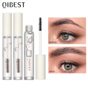 QIBEST Transparent Eyebrow Pomade Brow Natural Waterproof Long Lasting Creamy Texture Tinted Sculpted Brow Gel Set With Brush
