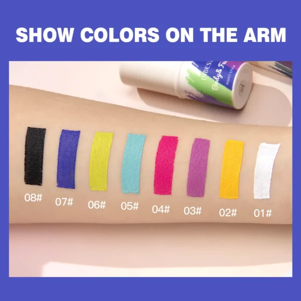 QIBEST Face Body Painting Make Up Face Color Eye Shadow Easy To Clean Cosmetic Body Paint Stick Festival Pigment For Halloween – Image 5