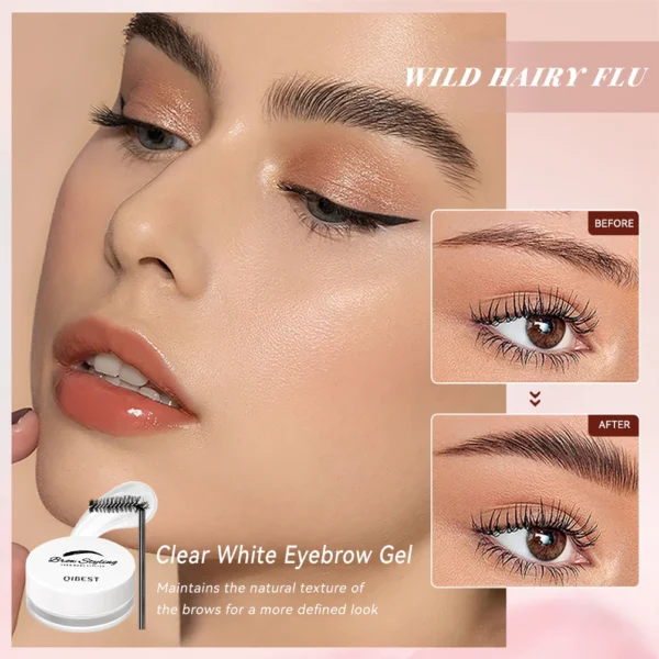 QIBEST Transparent Pomade Eyebrow Styling Soap Brows Gel Wax Fixer With Brush For Women Eyebrow Cosmetics Make Up Eyebrow Gel - Image 2