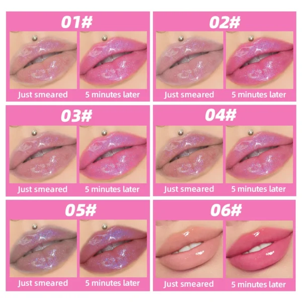 QIBEST Warm Change Lip Oil Easy Color Shiny Pearl Long-lasting Moisturizing Temperature Color Changing Lip Gloss Balm Makeup – Image 4
