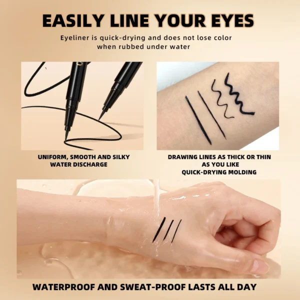 Long Lasting Black Liquid Eyeliner Waterproof Eye Liner Pencil Quick Drying Not Bloom Natural Eyeliner Liquid Pen Cosmetic Tools - 이미지 5